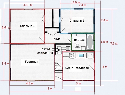 Планировка дома Кейп Код Билла Левитта