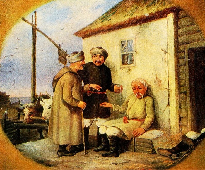 Чумаки возле корчмы. Неизвестный художник, 1840-е годы. Черниговский художественный музей / Фото: was.media.com