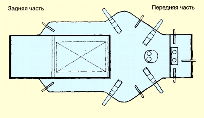 Компоновка танка, оригинальный чертеж. /Фото: Wikipedia.org