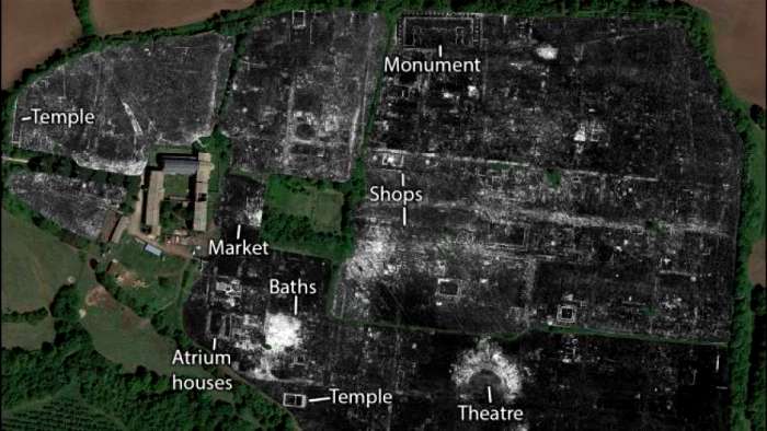 Найденные с помощью новых технологий неизвестные ранее древнеримские здания. /Фото: lenta.ua